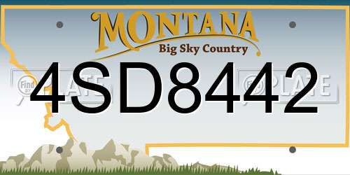 4SD8442 Montana License Plate