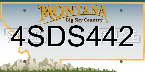 4SDS442 Montana License Plate