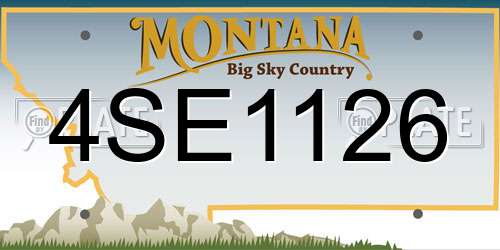 4SE1126 Montana License Plate