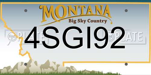 4SGI92 Montana License Plate