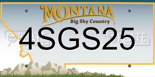 4SGS25 Montana License Plate