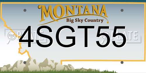 4SGT55 Montana License Plate