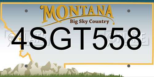4SGT558 Montana License Plate