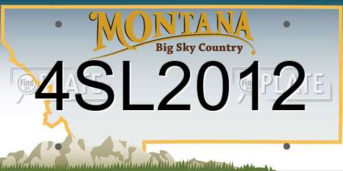4SL2012 Montana License Plate