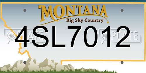 4SL7012 Montana License Plate
