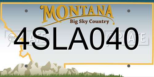 4SLA040 Montana License Plate