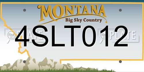 4SLT012 Montana License Plate