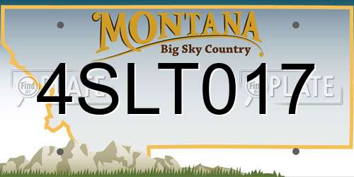 4SLT017 Montana License Plate