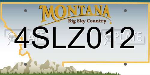 4SLZ012 Montana License Plate