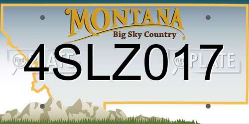 4SLZ017 Montana License Plate