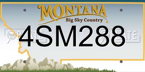 4SM288 Montana License Plate