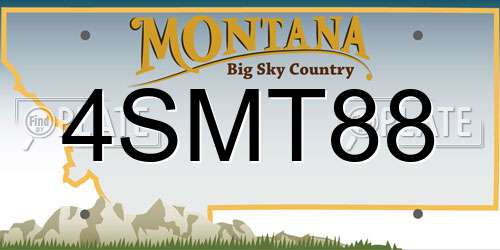 4SMT88 Montana License Plate