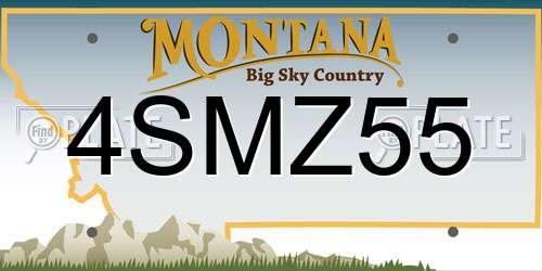 4SMZ55 Montana License Plate