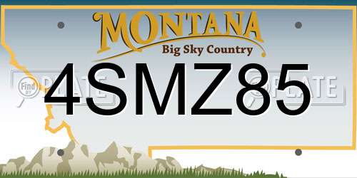 4SMZ85 Montana License Plate