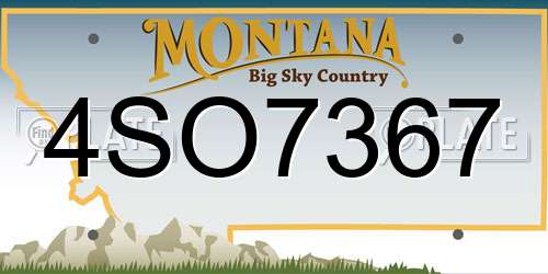 4SO7367 Montana License Plate