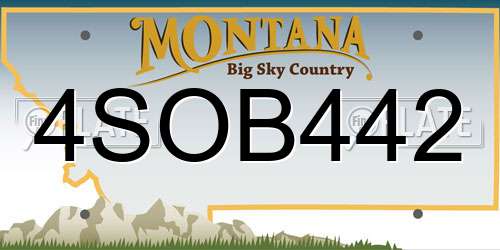 4SOB442 Montana License Plate