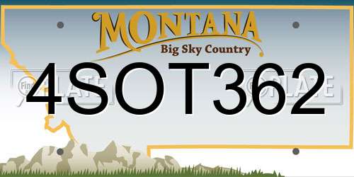 4SOT362 Montana License Plate