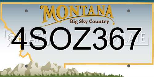 4SOZ367 Montana License Plate
