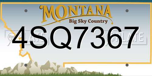 4SQ7367 Montana License Plate