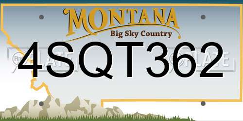 4SQT362 Montana License Plate
