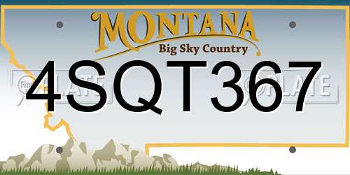 4SQT367 Montana License Plate