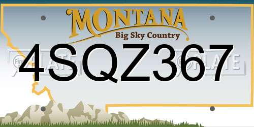 4SQZ367 Montana License Plate