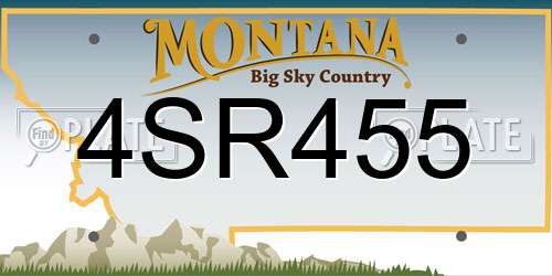 4SR455 Montana License Plate
