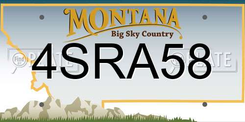 4SRA58 Montana License Plate