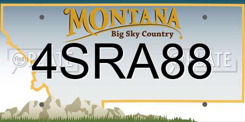 4SRA88 Montana License Plate