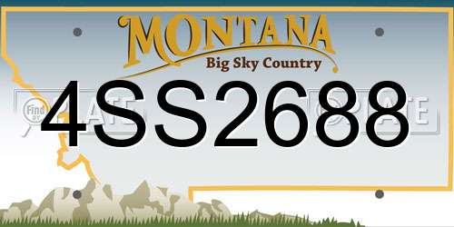 4SS2688 Montana License Plate