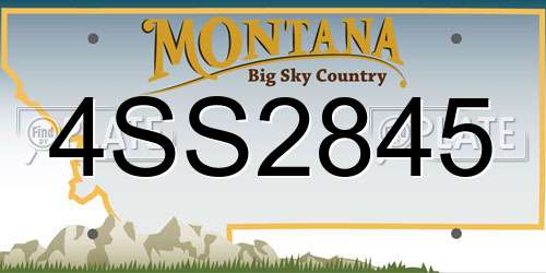 4SS2845 Montana License Plate