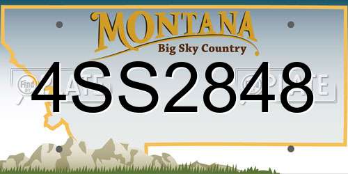 4SS2848 Montana License Plate