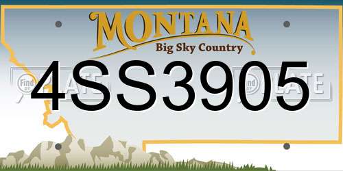 4SS3905 Montana License Plate