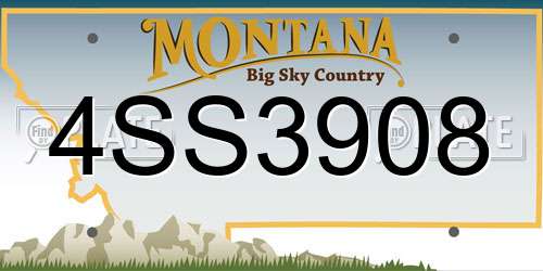 4SS3908 Montana License Plate