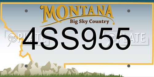 4SS955 Montana License Plate