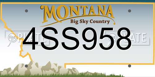 4SS958 Montana License Plate