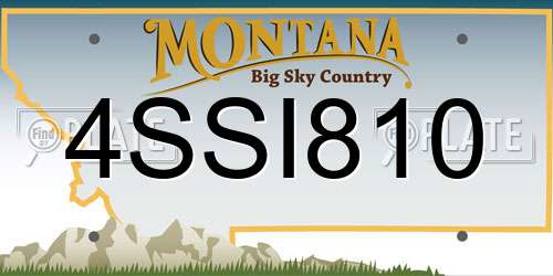 4SSI810 Montana License Plate