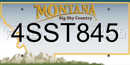 4SST845 Montana License Plate