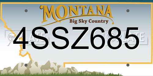 4SSZ685 Montana License Plate