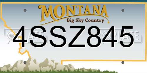 4SSZ845 Montana License Plate