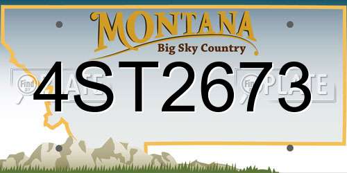4ST2673 Montana License Plate