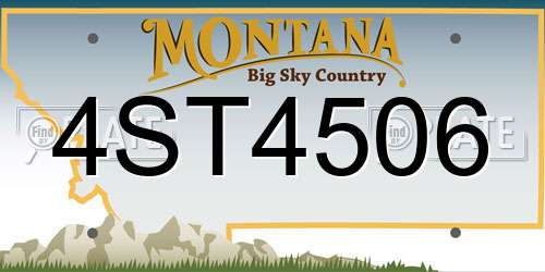 4ST4506 Montana License Plate