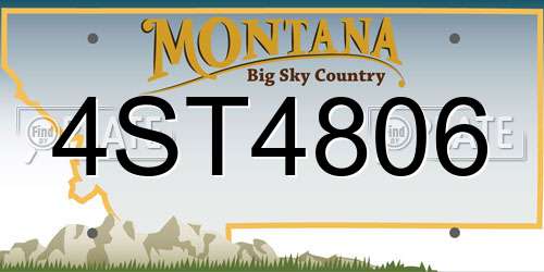 4ST4806 Montana License Plate