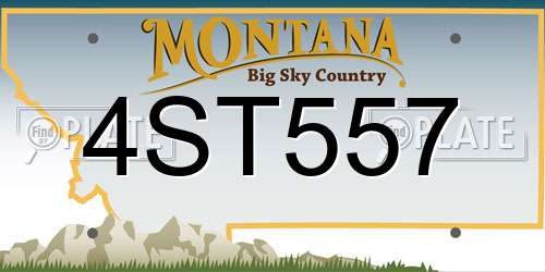4ST557 Montana License Plate