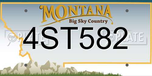 4ST582 Montana License Plate