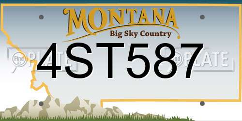 4ST587 Montana License Plate