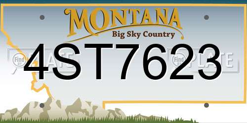 4ST7623 Montana License Plate