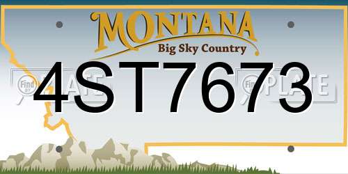 4ST7673 Montana License Plate