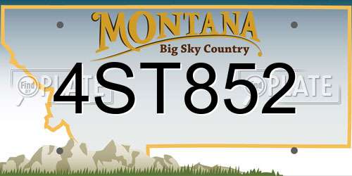 4ST852 Montana License Plate