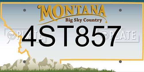 4ST857 Montana License Plate